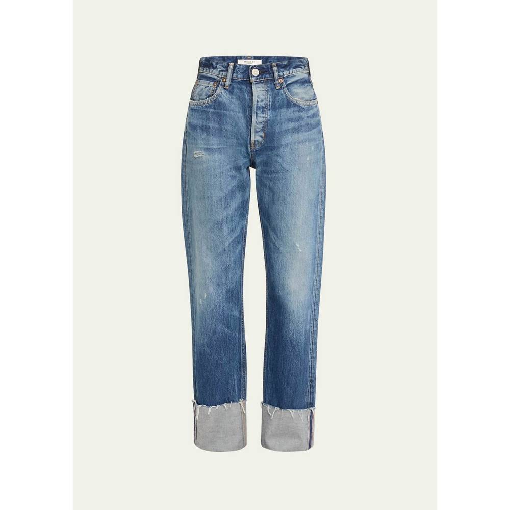 NEW MOUSSY vintage bardmoor wide straight jeans in light blue - Picture 5 of 5